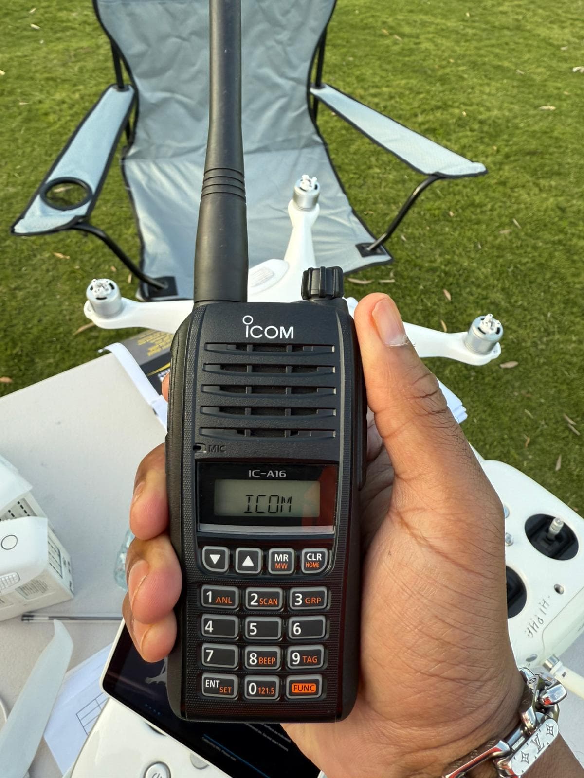 ACE student using an aeronautical radio during AROC training