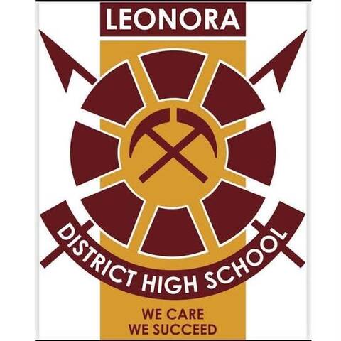 Leonora District High School crest — We Care, We Succeed