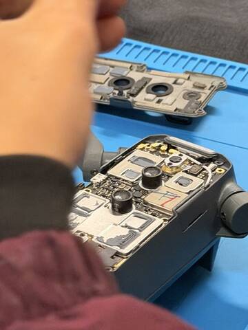 A close look at the drone's internals