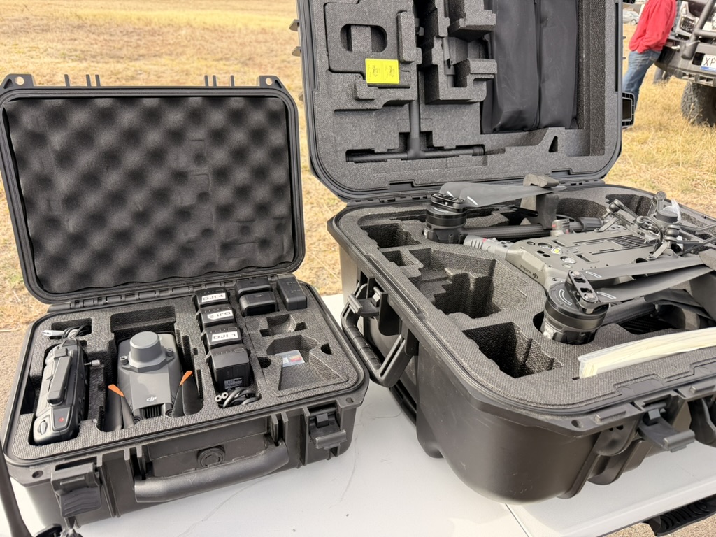 Professional RPAS equipment laid out for engineering and maintenance training